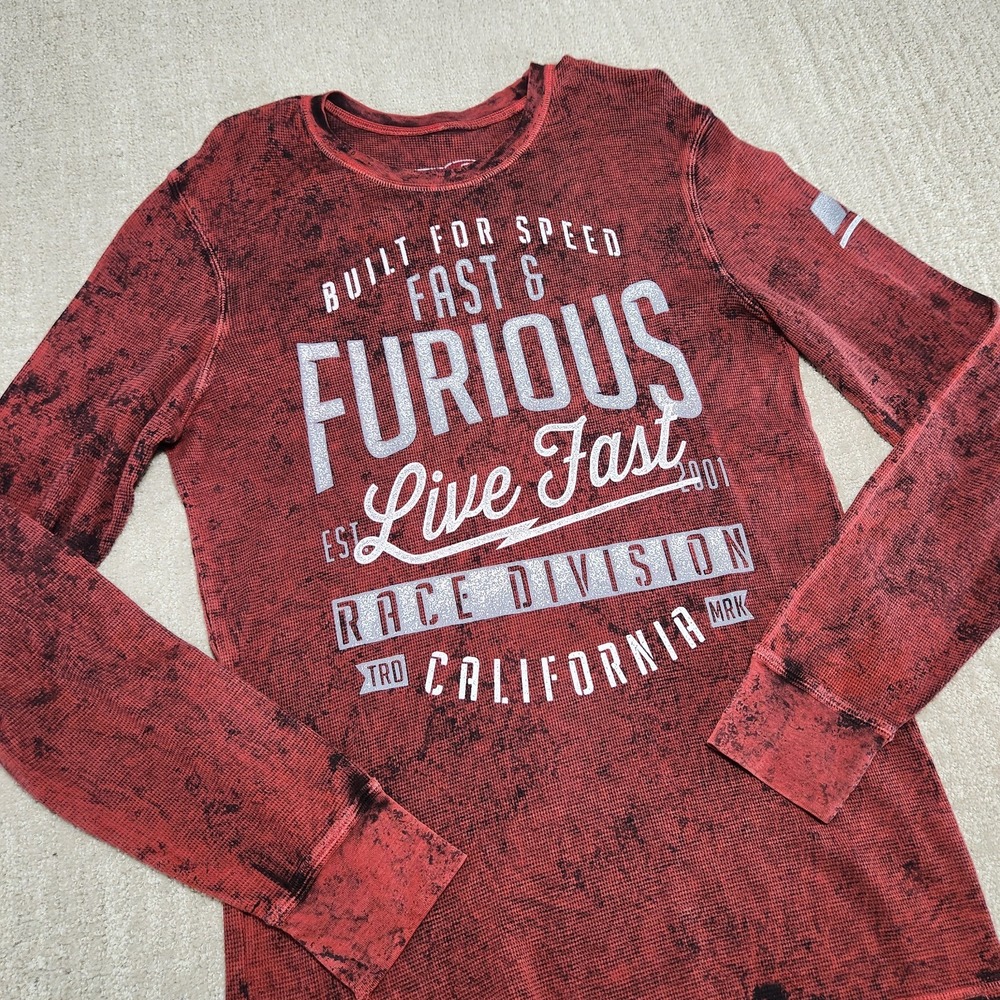 Affliction Thermal Shirt Men‎ Large Y2K Fast And Furious Division Reversible